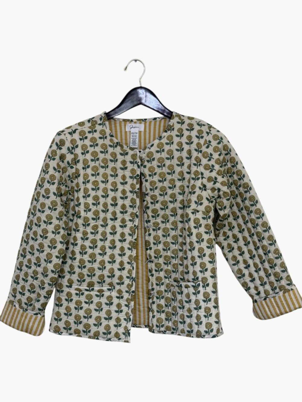 Japna Floral Quilted Cotton Jacket XS Boho Cottagecore
